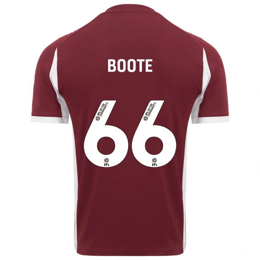 גברים Zoe Boote #66 בורדו לבן ג'רזי ביתית 2025/26 חולצה קצרה