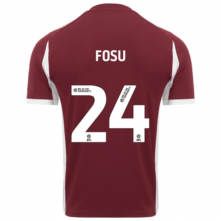 גברים טאריק פוסו #24 בורדו לבן ג'רזי ביתית 2025/26 חולצה קצרה