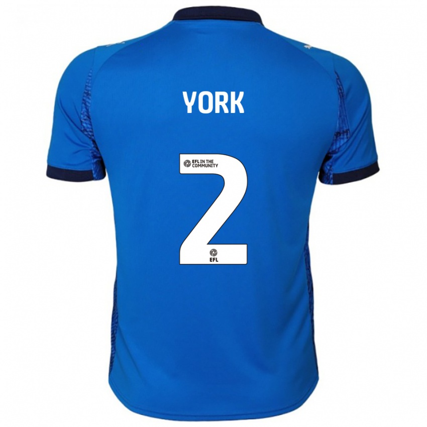 גברים Ellie York #2 כחול לבן ג'רזי ביתית 2025/26 חולצה קצרה