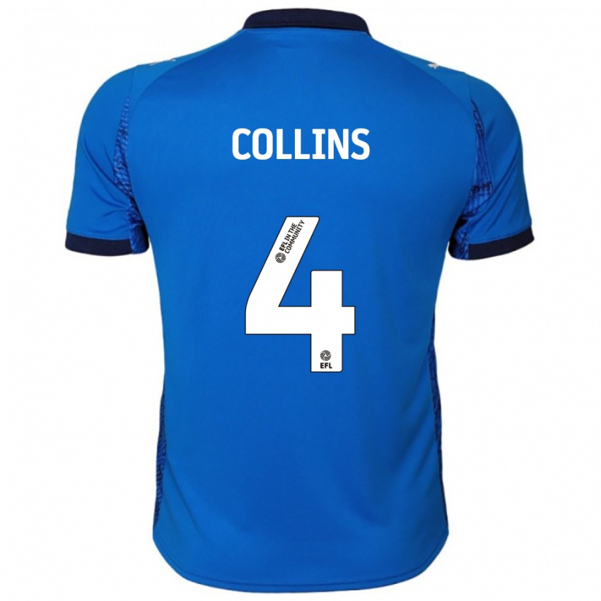 גברים ארצ'י קולינס #4 כחול לבן ג'רזי ביתית 2025/26 חולצה קצרה