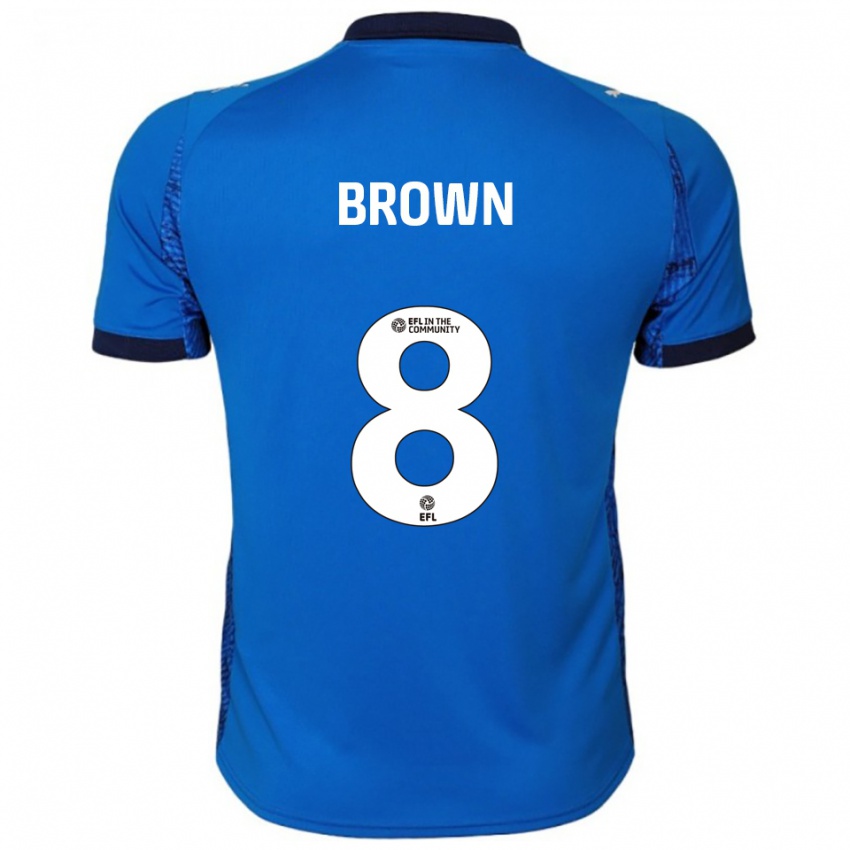 גברים Poppie Brown #8 כחול לבן ג'רזי ביתית 2025/26 חולצה קצרה