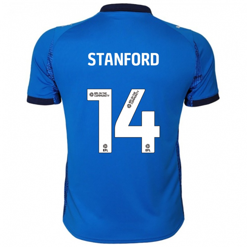 גברים Jessica Stanford #14 כחול לבן ג'רזי ביתית 2025/26 חולצה קצרה