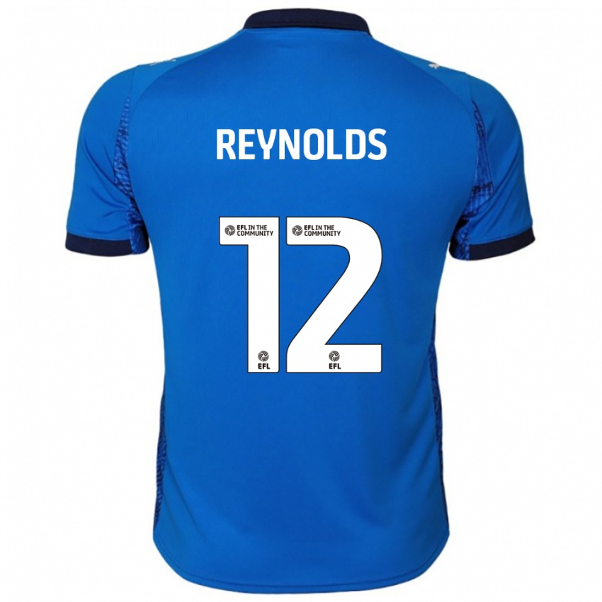 גברים ניאם ריינולדס #12 כחול לבן ג'רזי ביתית 2025/26 חולצה קצרה