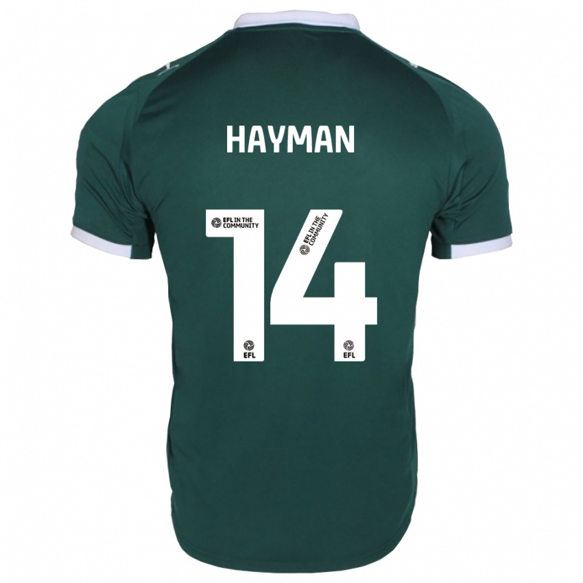 גברים Sam Hayman #14 ירוק לבן ג'רזי ביתית 2025/26 חולצה קצרה