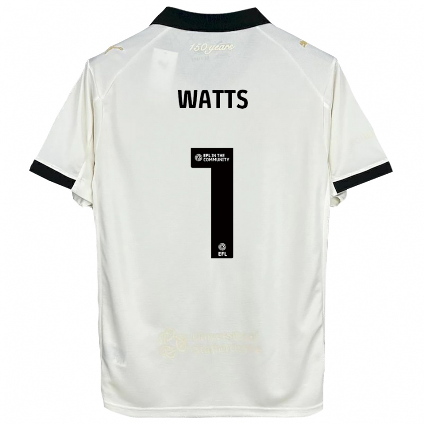 גברים Connie Watts #1 לבן פנינה שחור ג'רזי ביתית 2025/26 חולצה קצרה