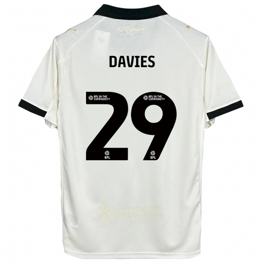 גברים ארון דייוויס #29 לבן פנינה שחור ג'רזי ביתית 2025/26 חולצה קצרה
