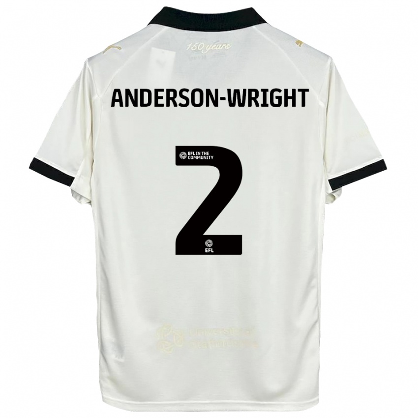 גברים Daisy Anderson-Wright #2 לבן פנינה שחור ג'רזי ביתית 2025/26 חולצה קצרה