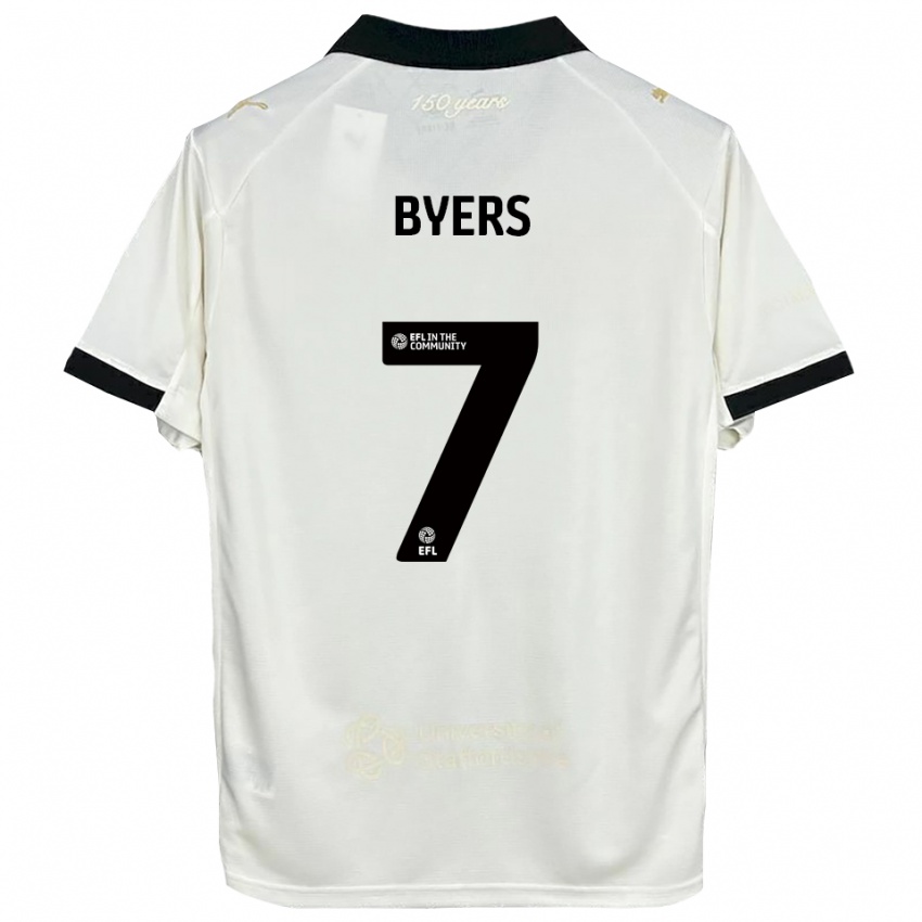 גברים ג'ורג' ביירס #7 לבן פנינה שחור ג'רזי ביתית 2025/26 חולצה קצרה