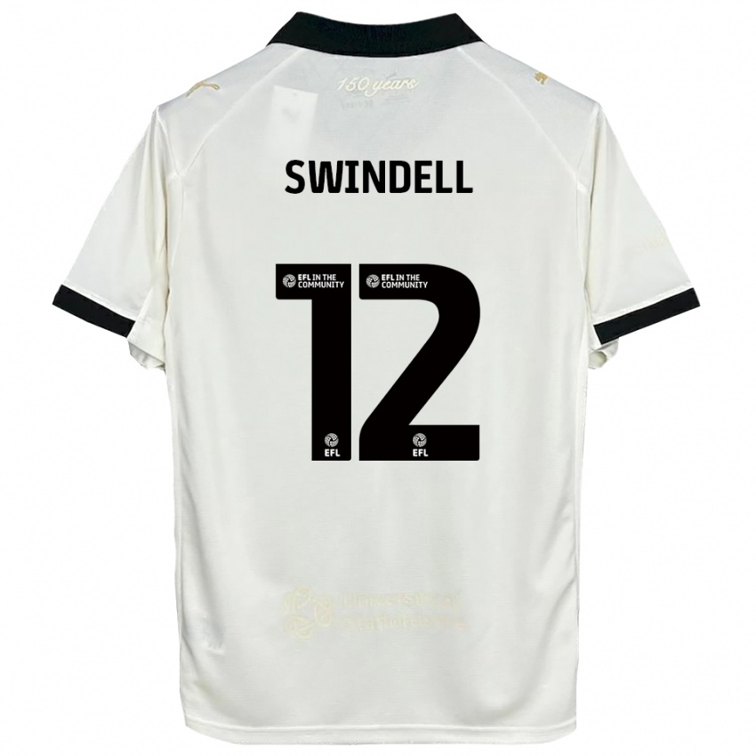 גברים Chloe Swindell #12 לבן פנינה שחור ג'רזי ביתית 2025/26 חולצה קצרה