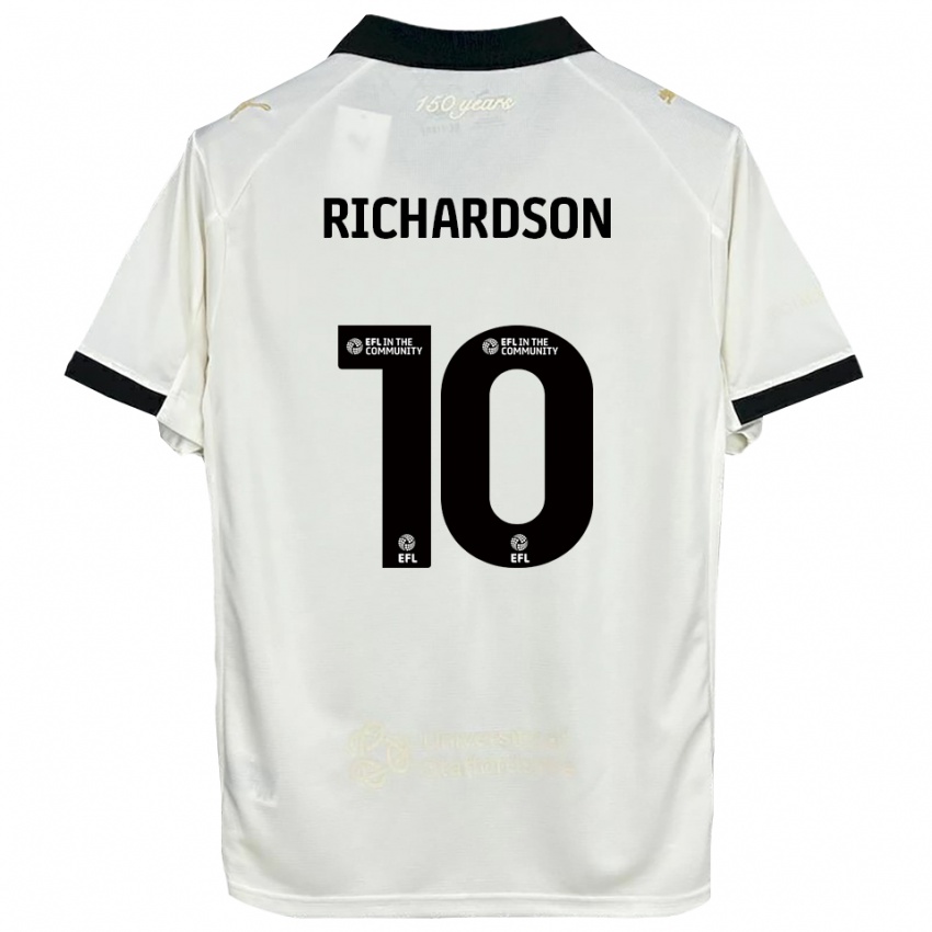 גברים Kelsey Richardson #10 לבן פנינה שחור ג'רזי ביתית 2025/26 חולצה קצרה