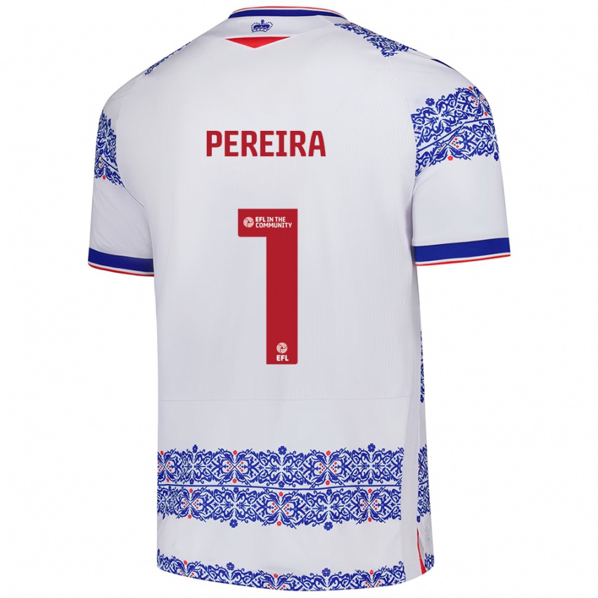 גברים ז'ואל קסטרו פריירה #1 לבן כחול ג'רזי ביתית 2025/26 חולצה קצרה