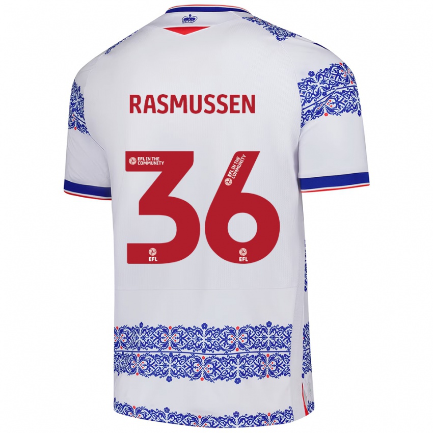 גברים Tash Rasmussen #36 לבן כחול ג'רזי ביתית 2025/26 חולצה קצרה