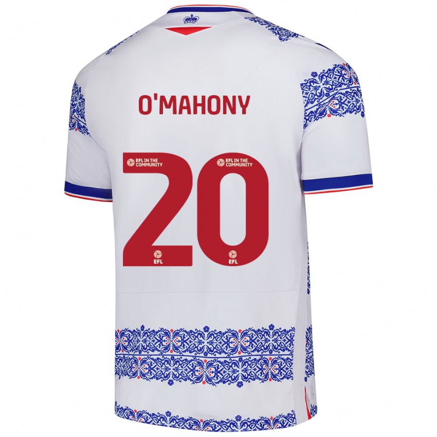 גברים מארק או'מהוני #20 לבן כחול ג'רזי ביתית 2025/26 חולצה קצרה