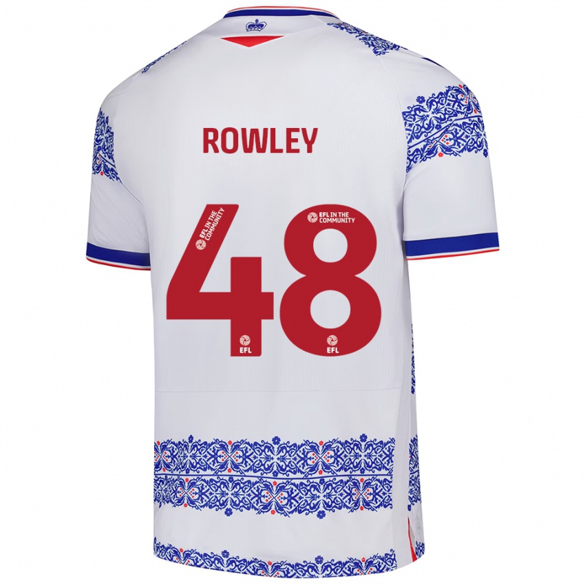 גברים Matt Rowley #48 לבן כחול ג'רזי ביתית 2025/26 חולצה קצרה