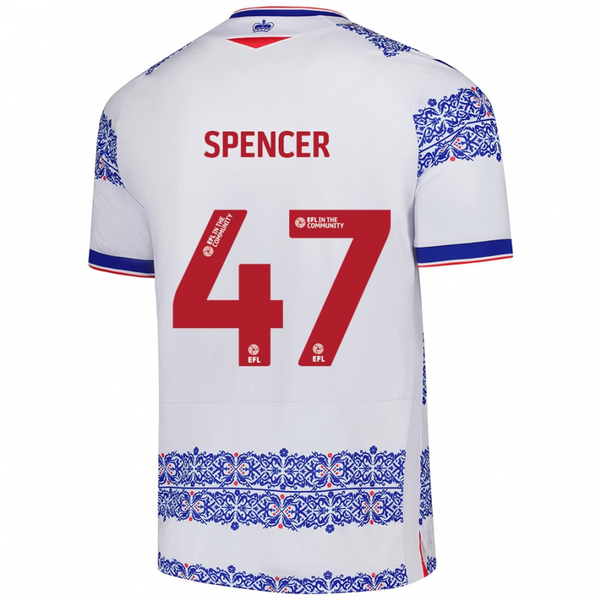 גברים Shay Spencer #47 לבן כחול ג'רזי ביתית 2025/26 חולצה קצרה