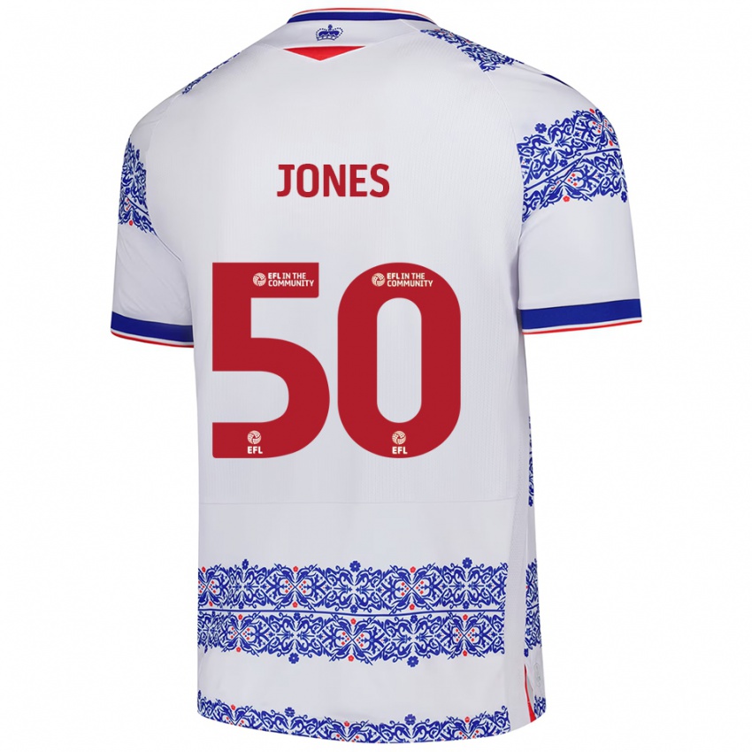 גברים Jerae Jones #50 לבן כחול ג'רזי ביתית 2025/26 חולצה קצרה