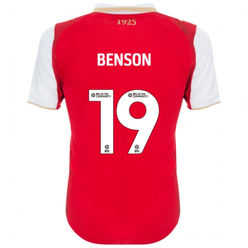 גברים Josh Benson #19 אדום לבן ג'רזי ביתית 2025/26 חולצה קצרה