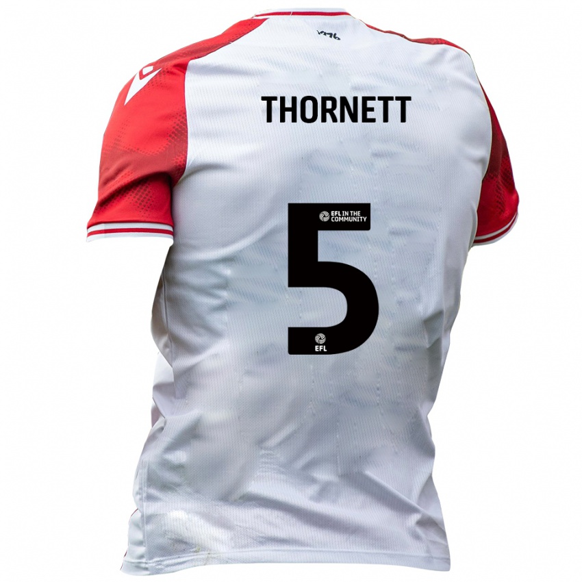גברים Alfie Thornett #5 לבן אדום ג'רזי ביתית 2025/26 חולצה קצרה