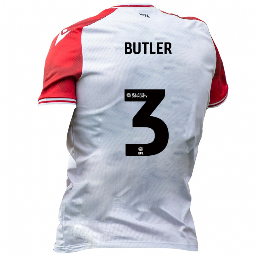 גברים Dan Butler #3 לבן אדום ג'רזי ביתית 2025/26 חולצה קצרה