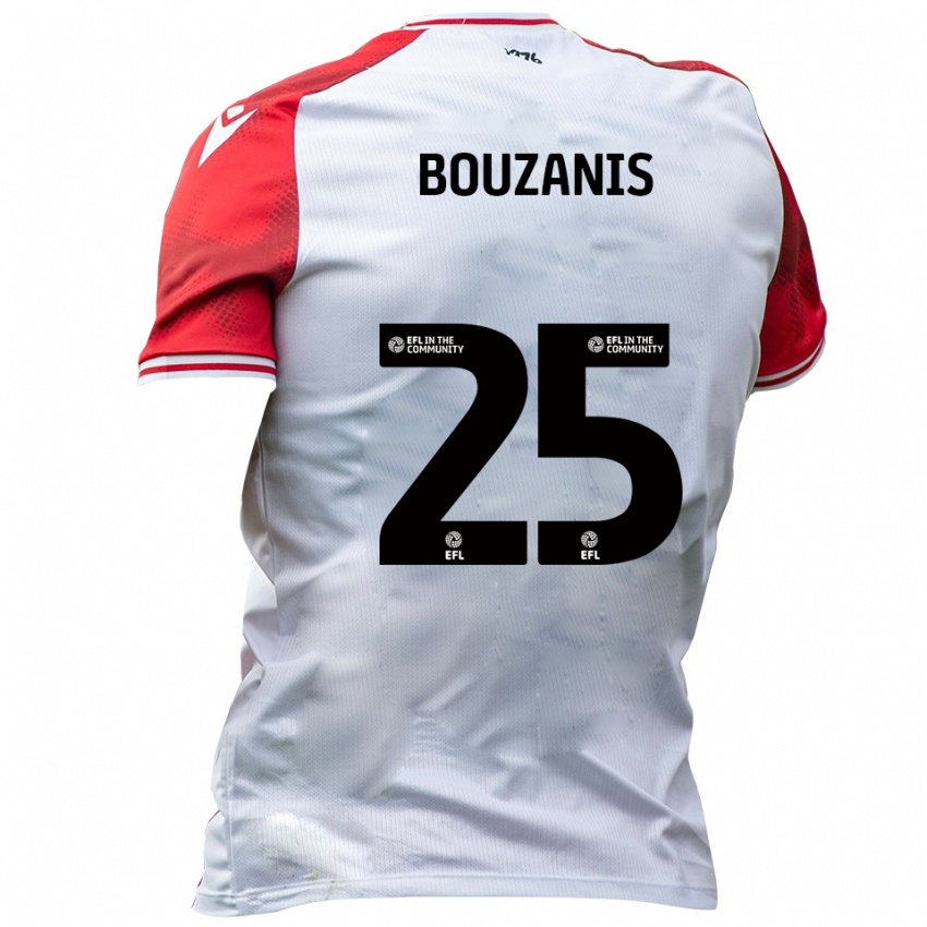 גברים דין בוזניס #25 לבן אדום ג'רזי ביתית 2025/26 חולצה קצרה גברים דין בוזניס #25 לבן אדום ג'רזי ביתית 2025/26 חולצה קצרה