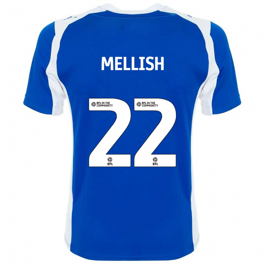 גברים ג'ון מליש #22 כחול לבן ג'רזי ביתית 2025/26 חולצה קצרה