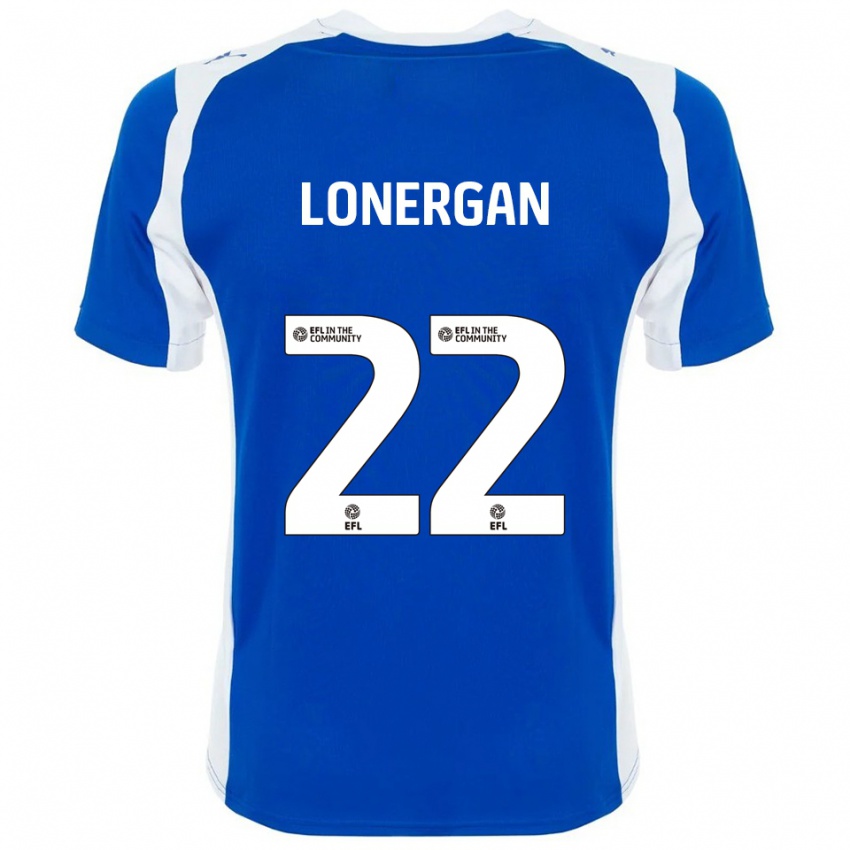 גברים אנדי לונרגן #22 כחול לבן ג'רזי ביתית 2025/26 חולצה קצרה