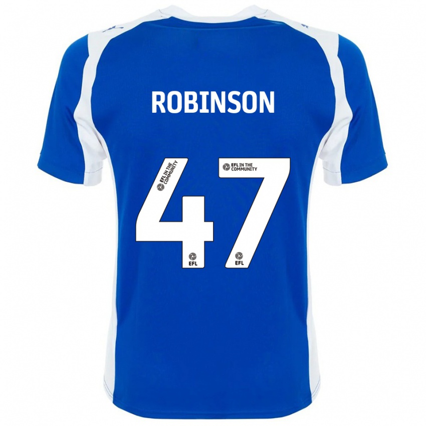 גברים Josh Robinson #47 כחול לבן ג'רזי ביתית 2025/26 חולצה קצרה