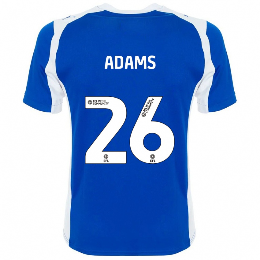 גברים Joe Adams #26 כחול לבן ג'רזי ביתית 2025/26 חולצה קצרה