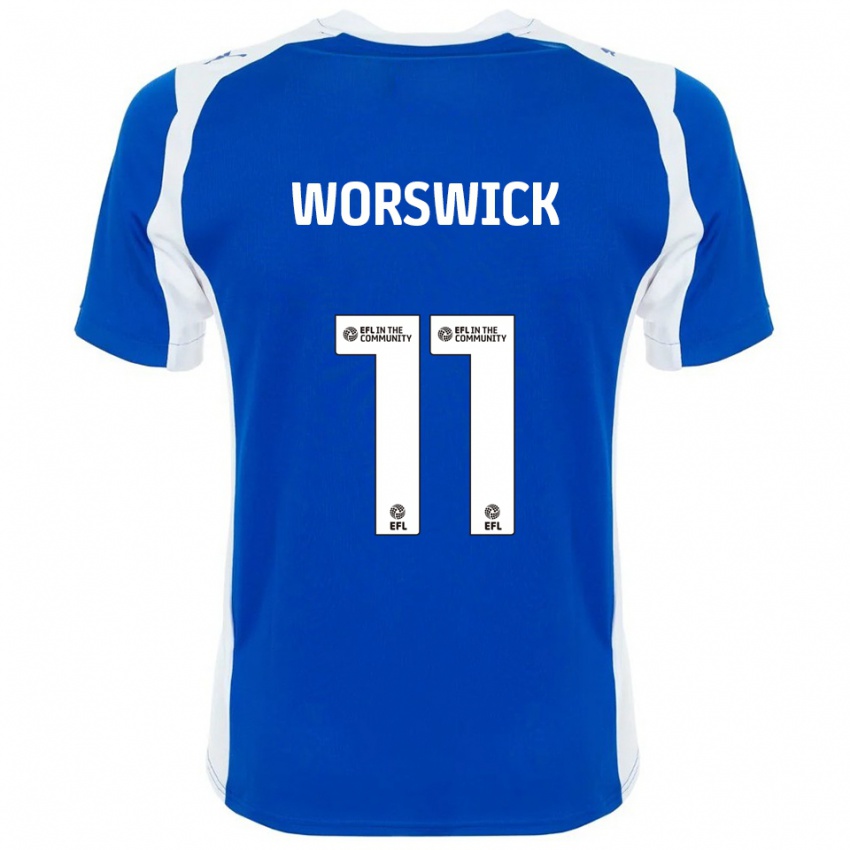 גברים Isobel Worswick #11 כחול לבן ג'רזי ביתית 2025/26 חולצה קצרה