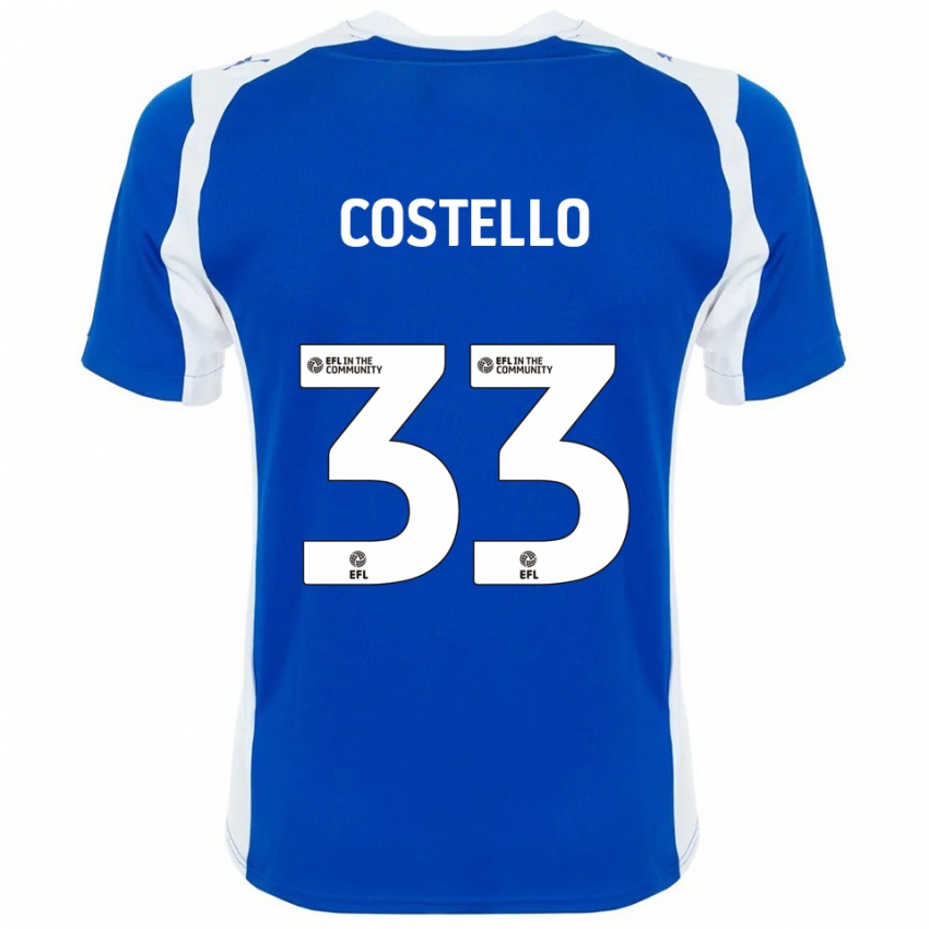 גברים Tom Costello #33 כחול לבן ג'רזי ביתית 2025/26 חולצה קצרה