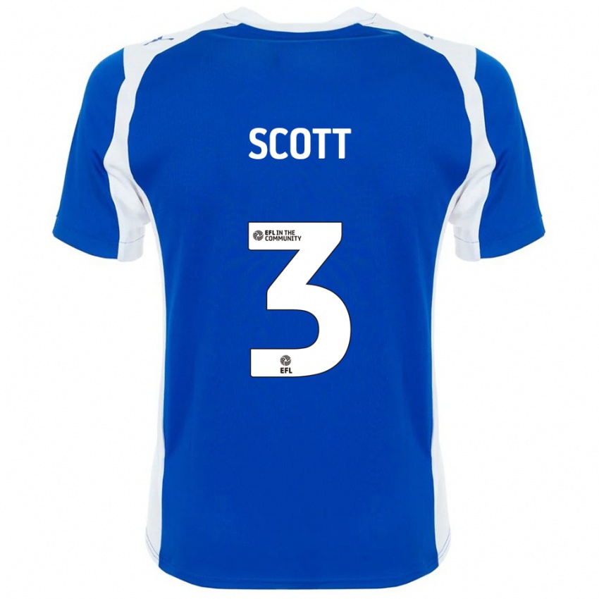 גברים Holly Scott #3 כחול לבן ג'רזי ביתית 2025/26 חולצה קצרה