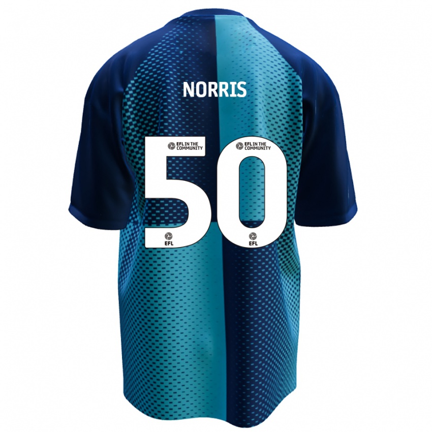 גברים ויל נוריס #50 כחול תכלת ג'רזי ביתית 2025/26 חולצה קצרה