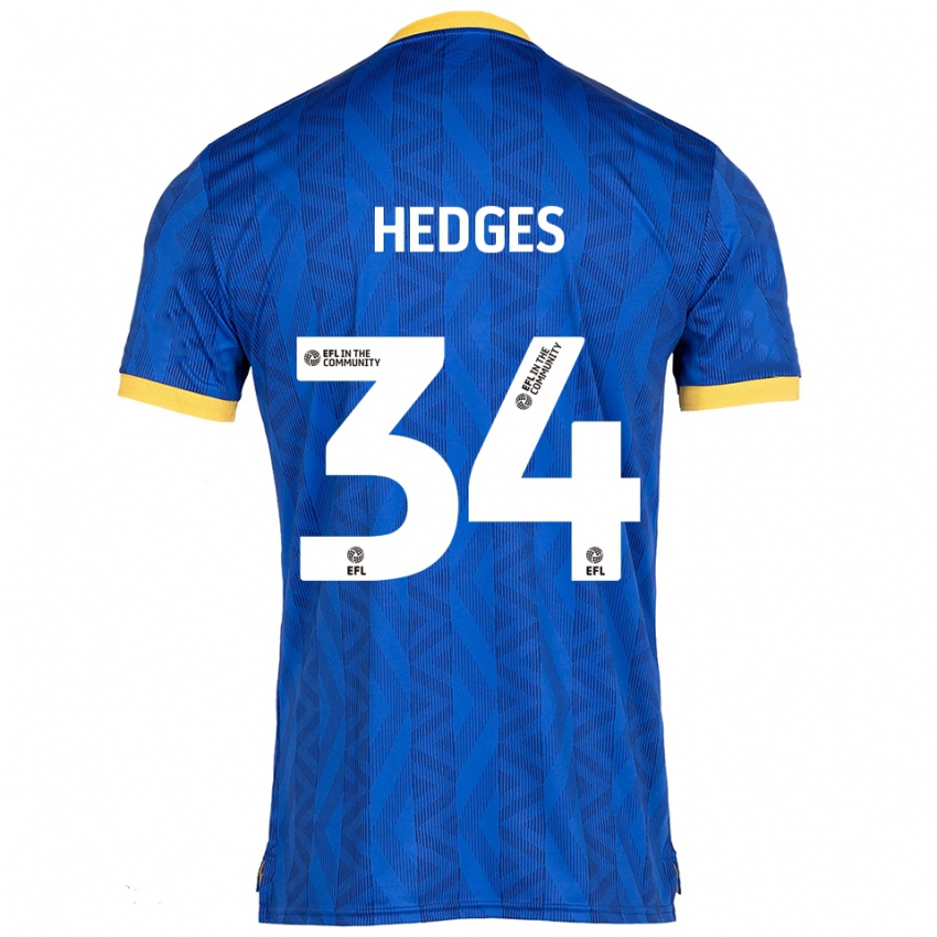 גברים Harry Hedges #34 כחול נייבי צהוב ג'רזי ביתית 2025/26 חולצה קצרה
