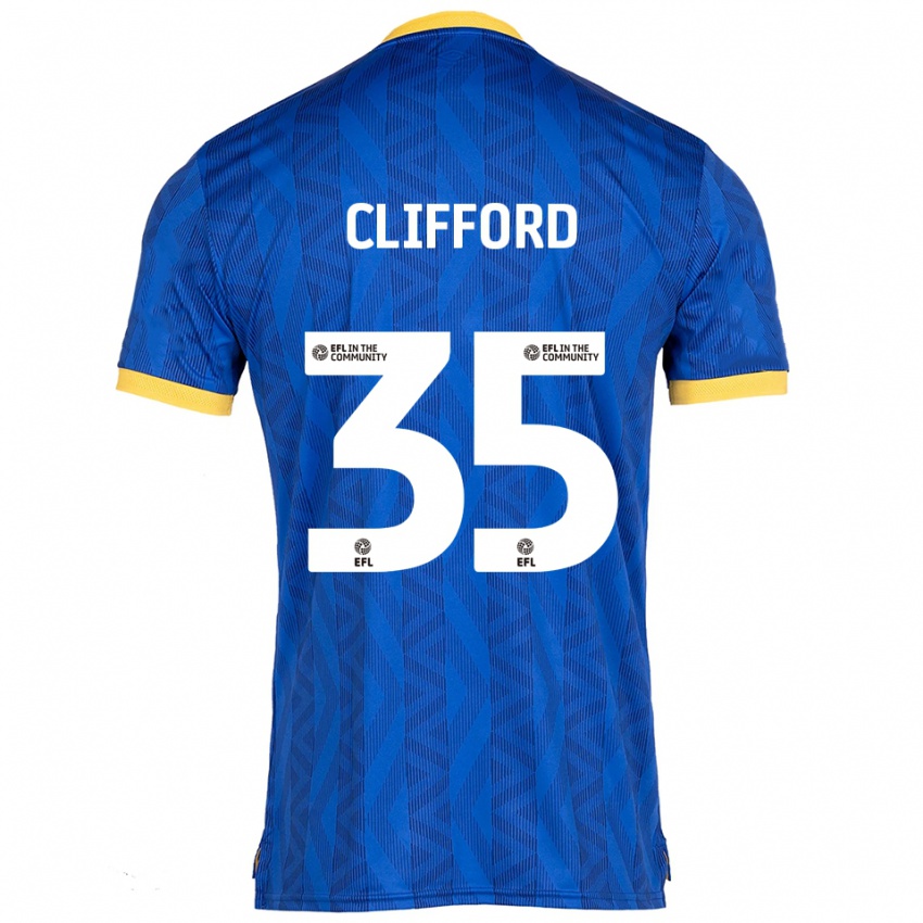 גברים ג'ורג'יה קליפורד #35 כחול נייבי צהוב ג'רזי ביתית 2025/26 חולצה קצרה