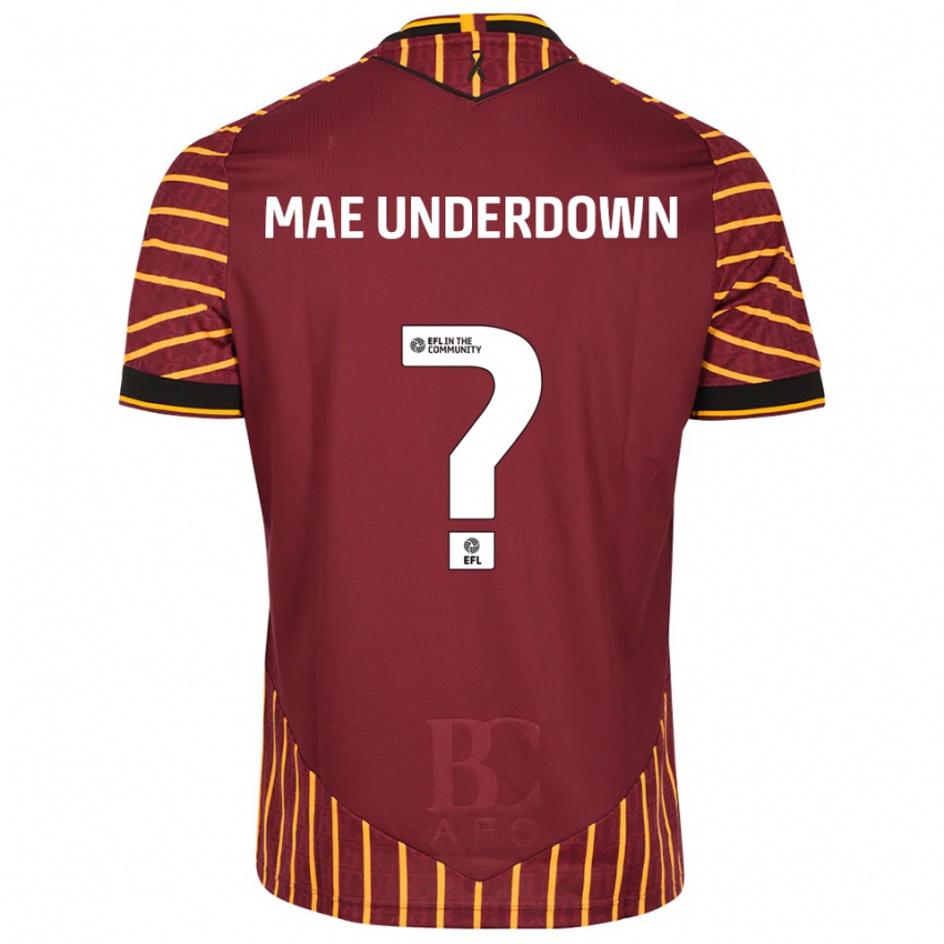 גברים Kanisha Mae Underdown #0 כתום בורדו ג'רזי ביתית 2025/26 חולצה קצרה