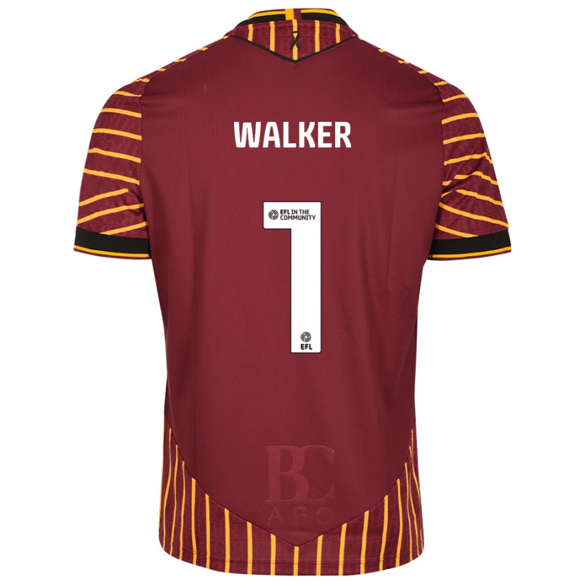 גברים Sam Walker #1 כתום בורדו ג'רזי ביתית 2025/26 חולצה קצרה