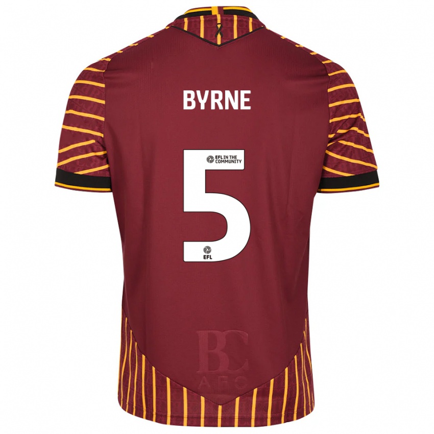 גברים ניל ביירן #5 כתום בורדו ג'רזי ביתית 2025/26 חולצה קצרה