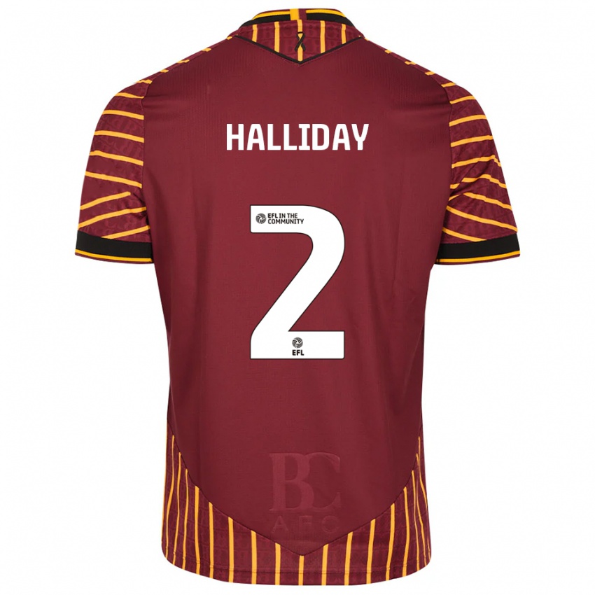 גברים בראדלי הולידיי #2 כתום בורדו ג'רזי ביתית 2025/26 חולצה קצרה