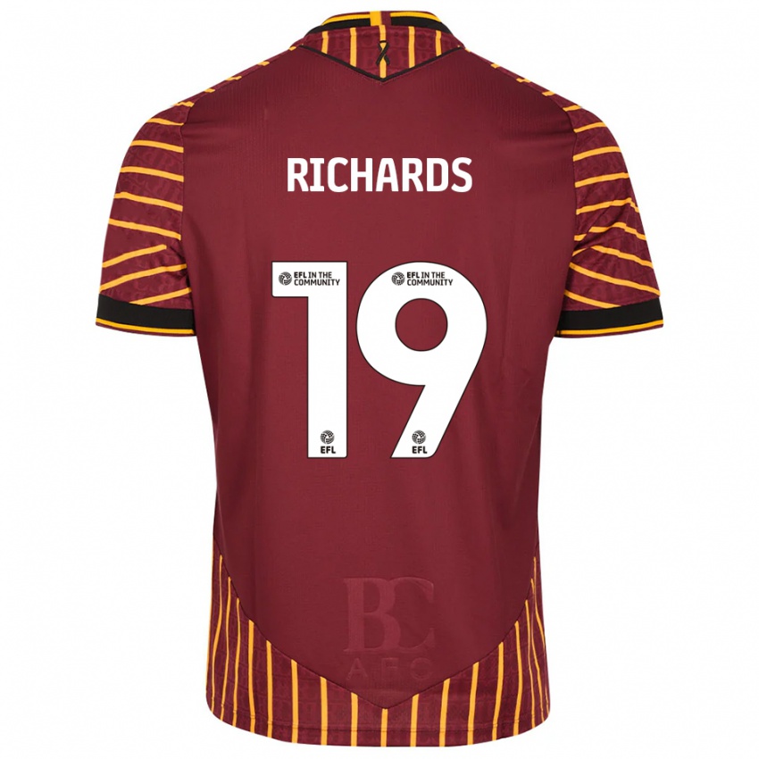 גברים לואיס ריצ׳רדס #19 כתום בורדו ג'רזי ביתית 2025/26 חולצה קצרה