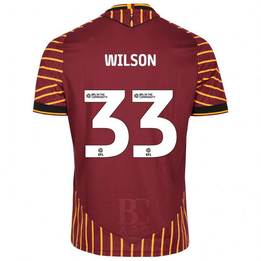 גברים Adam Wilson #33 כתום בורדו ג'רזי ביתית 2025/26 חולצה קצרה