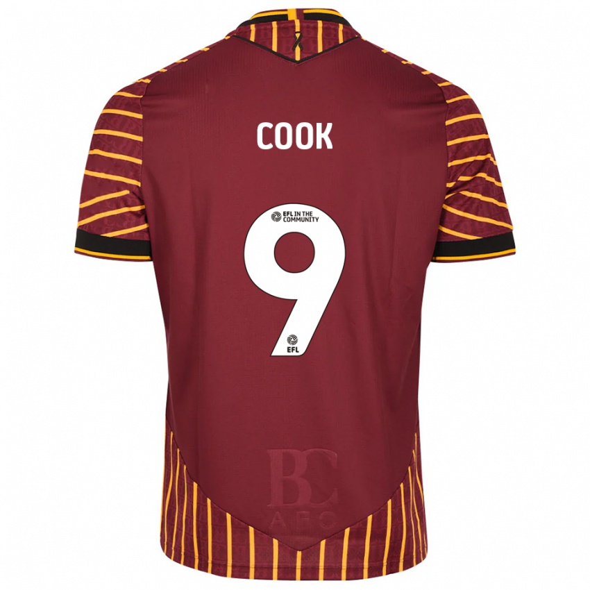 גברים Andy Cook #9 כתום בורדו ג'רזי ביתית 2025/26 חולצה קצרה