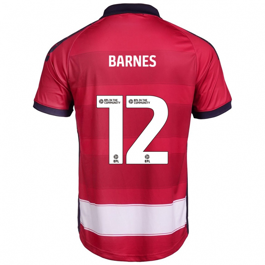 גברים Ruby Barnes #12 אדום לבן ג'רזי ביתית 2025/26 חולצה קצרה