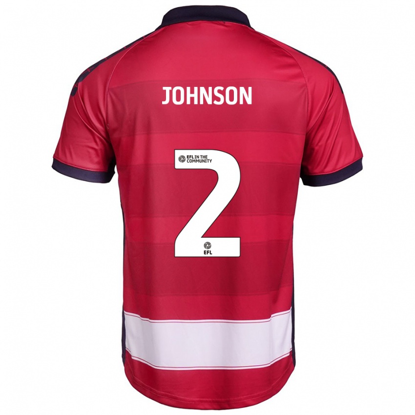 גברים Ryley Johnson #2 אדום לבן ג'רזי ביתית 2025/26 חולצה קצרה