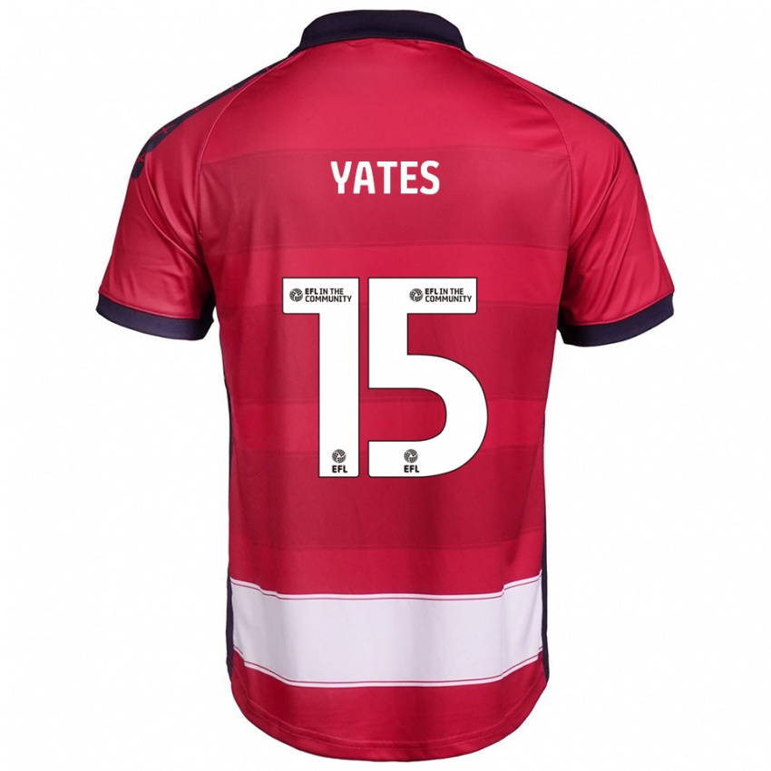 גברים Katie Yates #15 אדום לבן ג'רזי ביתית 2025/26 חולצה קצרה