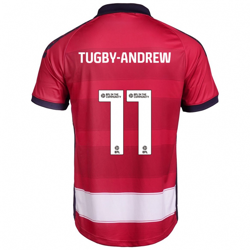 גברים Lindsey Tugby-Andrew #11 אדום לבן ג'רזי ביתית 2025/26 חולצה קצרה