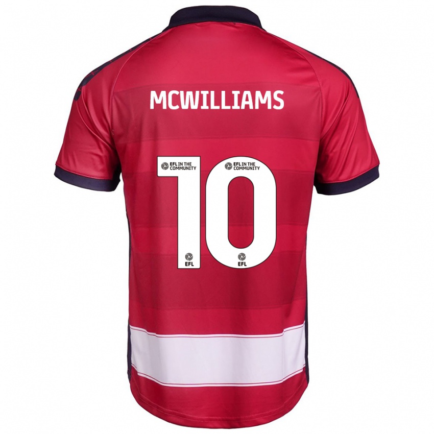 גברים Hannah Mcwilliams #10 אדום לבן ג'רזי ביתית 2025/26 חולצה קצרה