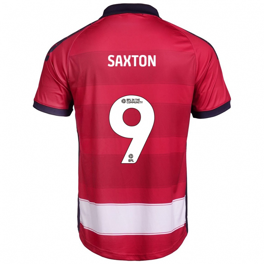 גברים Jasmine Saxton #9 אדום לבן ג'רזי ביתית 2025/26 חולצה קצרה