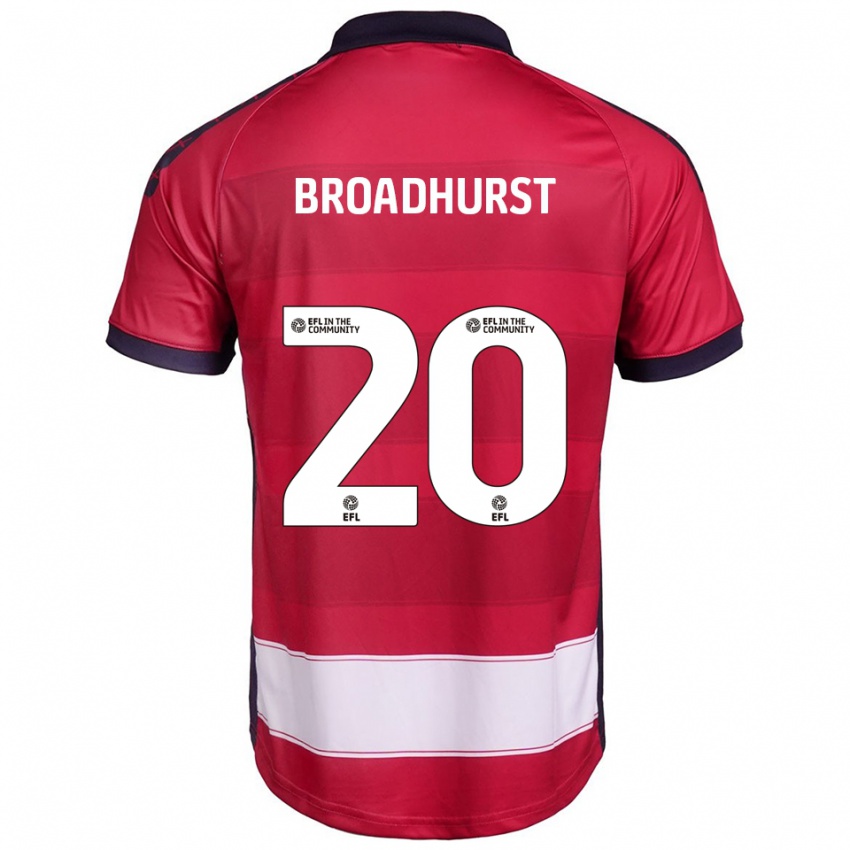 גברים Lilli-Mae Broadhurst #20 אדום לבן ג'רזי ביתית 2025/26 חולצה קצרה