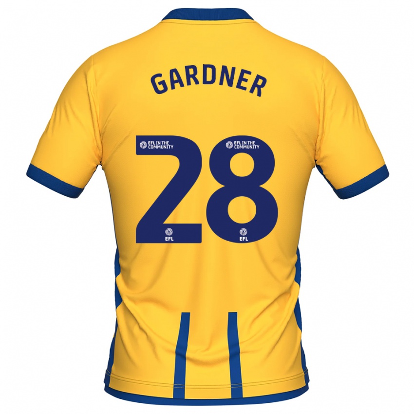 גברים ג'ו גרדנר #28 צהוב כחול ג'רזי ביתית 2025/26 חולצה קצרה