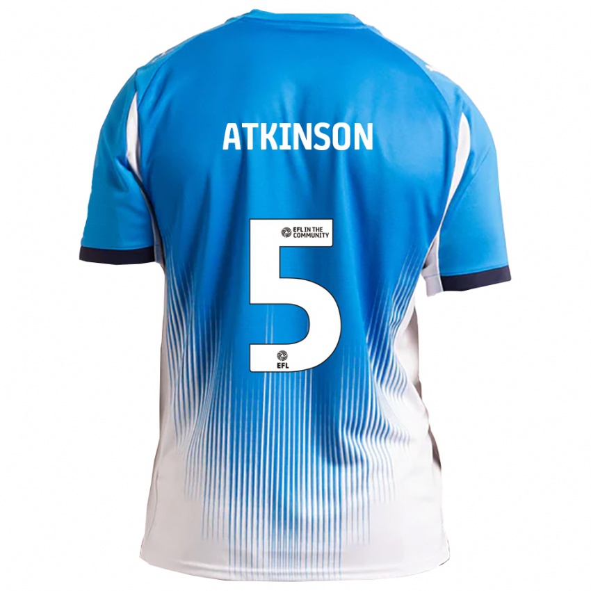 גברים Jack Atkinson #5 כחול לבן ג'רזי ביתית 2025/26 חולצה קצרה